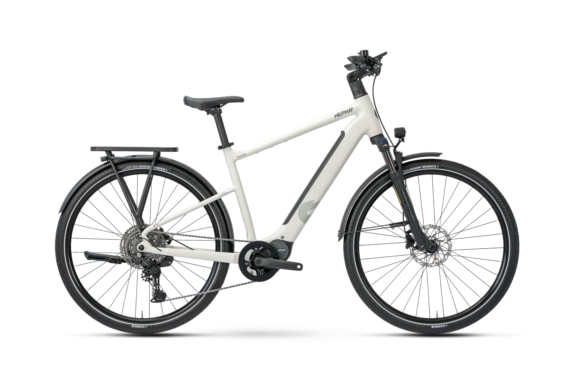 e bike trekking weiß Hepha Trekking 8 Long Range – ebike-warehouse.de